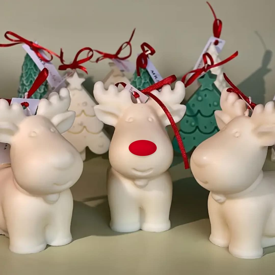 Christmas Reindeer Silicone Mold DIY Aromatherapy Ornament Decoration Handmade Baking Squishy Mold