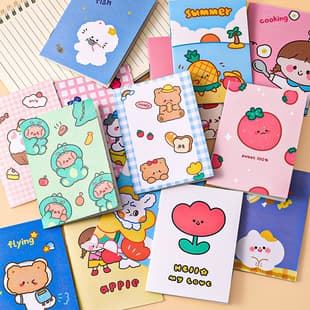 Korean Stationery, Small Notebook Cartoon Softcover Notebook, 64k Kindergarten Student Prize Small Gift