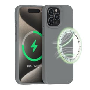 Liquid Silicone Magnetic Phone Case for Apple 15 Pro, Business Minimalist Phone Protective Cover