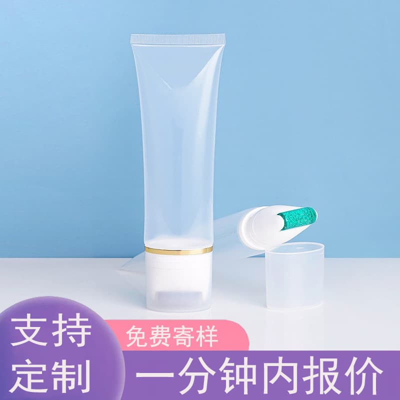120ml Squeeze Cosmetic Massage Neck Cream Face Cream Massage Cream Transparent Tube Silicone Roller Applicator Packaging