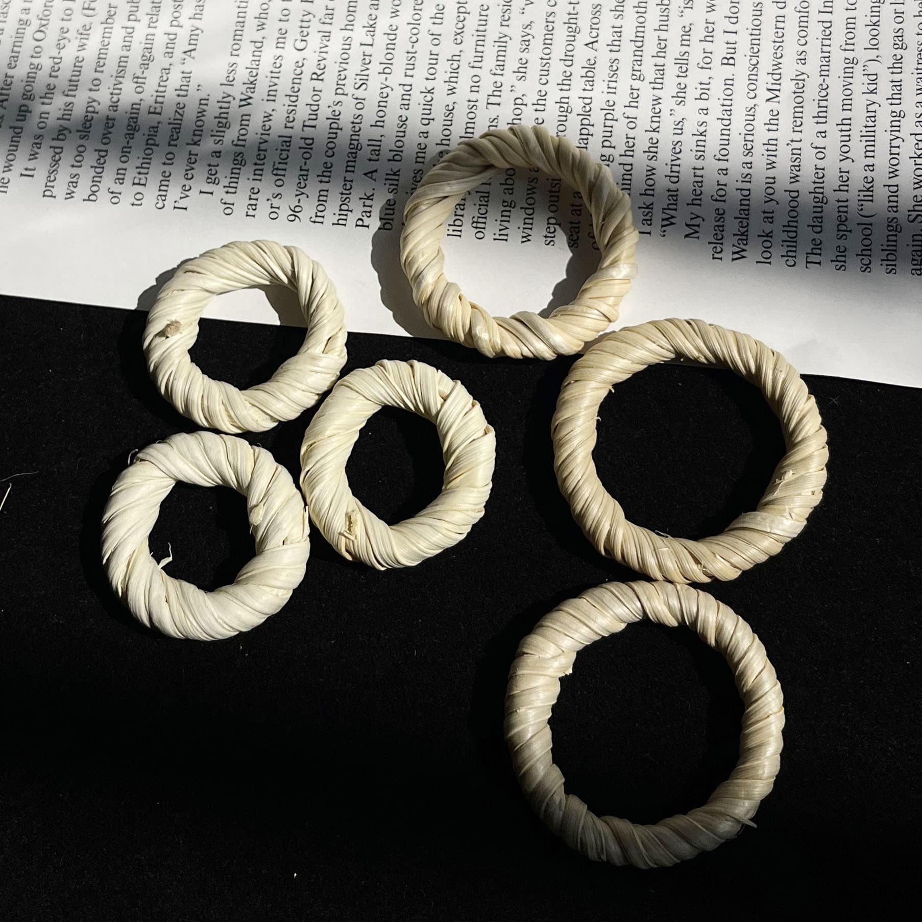 DIY Bamboo Hoop Earrings Accessories Handicraft Bamboo Hoop Accessories 2025 New Handmade Rattan Hoop Jewelry Accessories