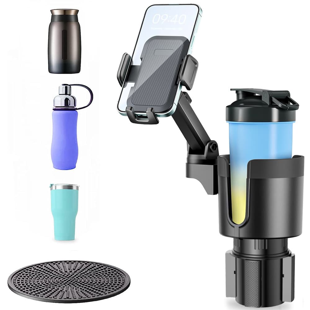 Cross-border new multifunctional car water cup holder two-in-one car cup holder, car phone holder, car drink rack