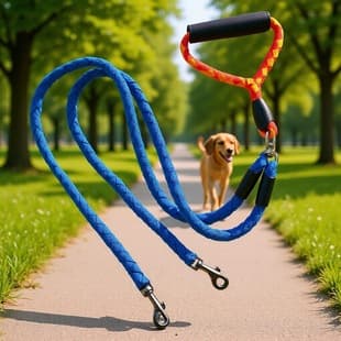 Pet Leash Hand Protector Anti-Tangle Double Head Dog Leash One-to-Two Handwoven Colorful Pet Dog Chain