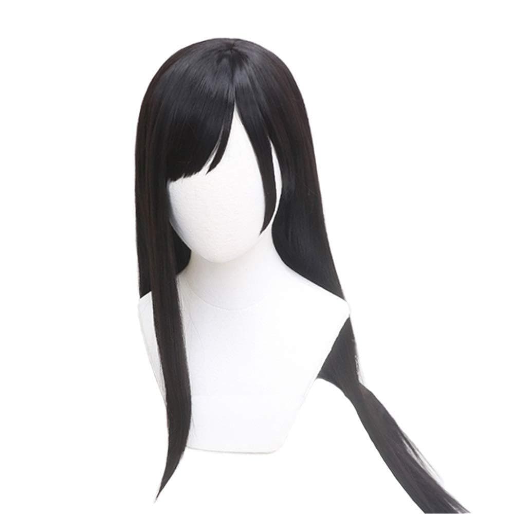Silk Yi Cosplay Anime Final Fantasy 7 Tifa Lockhart Long Black Wig with Headgear