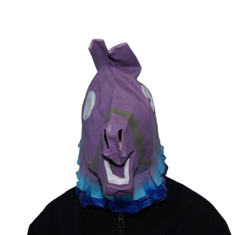 Animal Series 1 Funny Latex Headgear Fortnite Purple Rainbow Horse Head Mask Halloween Cosplay