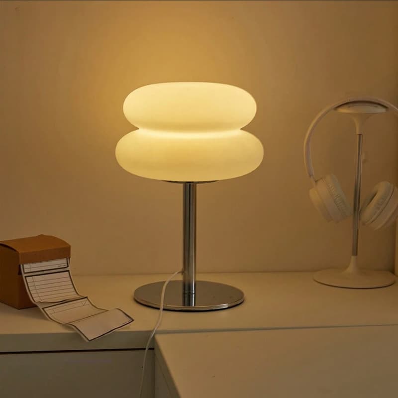 ins cream table lamp living room bedroom study internet celebrity bedside table burger atmosphere girl acrylic night light