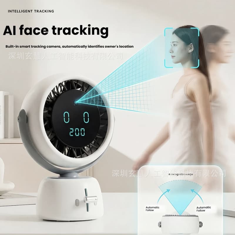 F08 AI Smart Face Tracking Fan Joystick Control Cooling Desk
