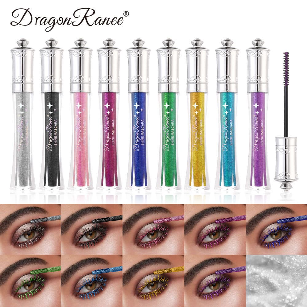 Cross-border Broken Diamond Waterproof Mascara Shiny Sapphire Blue Fine Flash Gold Silver Fine Diamond Silver Pearl Sequins Mascara