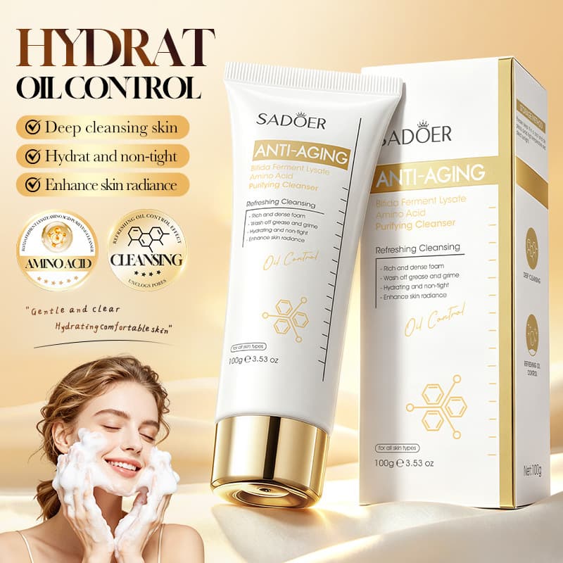Full English bifid yeast cleanser SADOER amino acid cleansing oil control cleansing milk 100g cross-border product