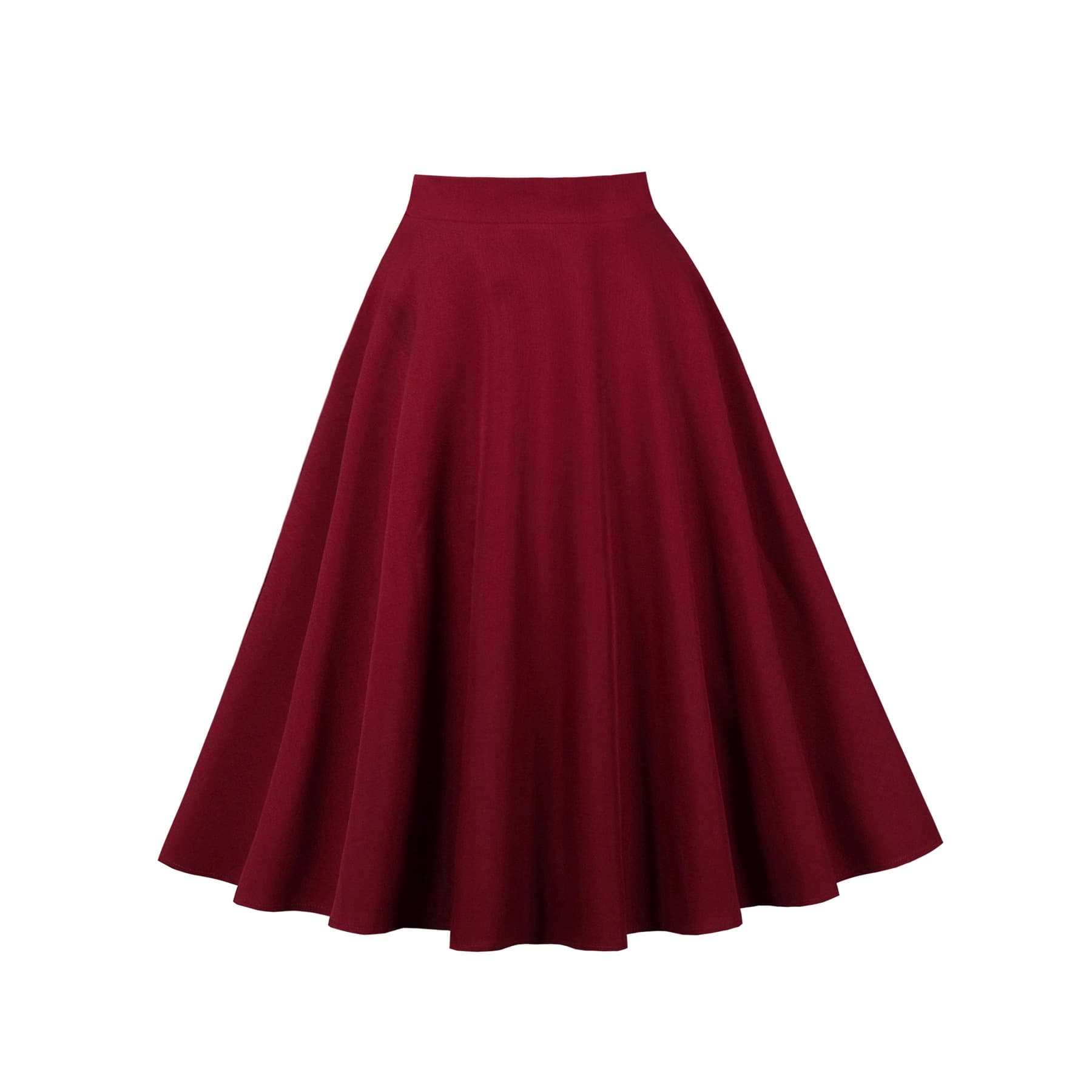 New Women's Fashion Spring Autumn Winter 2025 High-Waist Solid Color Mid-Length Versatile Slimming A-Line Skirt
