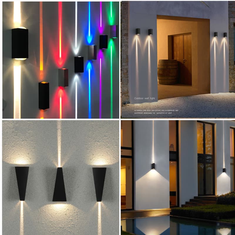 led outdoor spotlight wall lamp waterproof creative shape beam light wall lamp guest room bedside lamp stairs double-headed wall lamp
