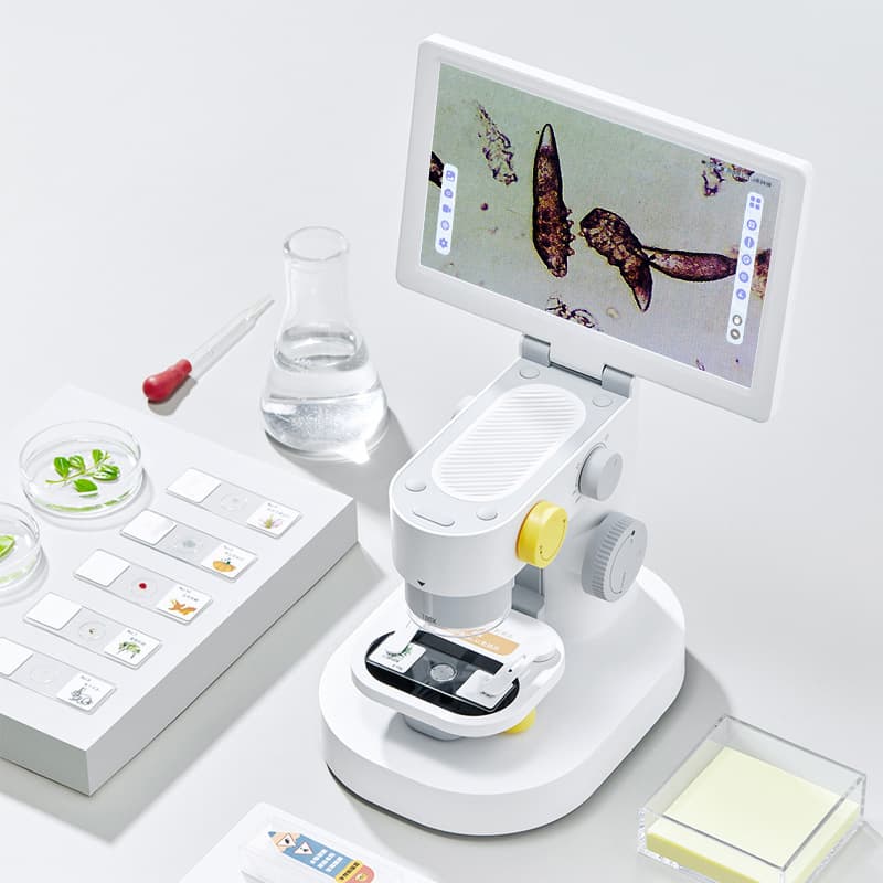 Factory Stock Biological Microscope Teaching Microscope Mite Detector 9-inch High-Definition Digital Microscope