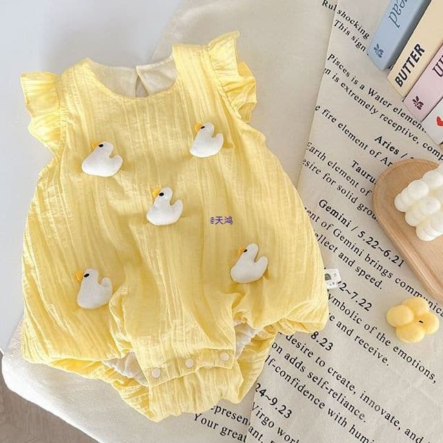 Baby Girl Summer Bodysuit Princess Style Newborn Cartoon Short Sleeve Romper