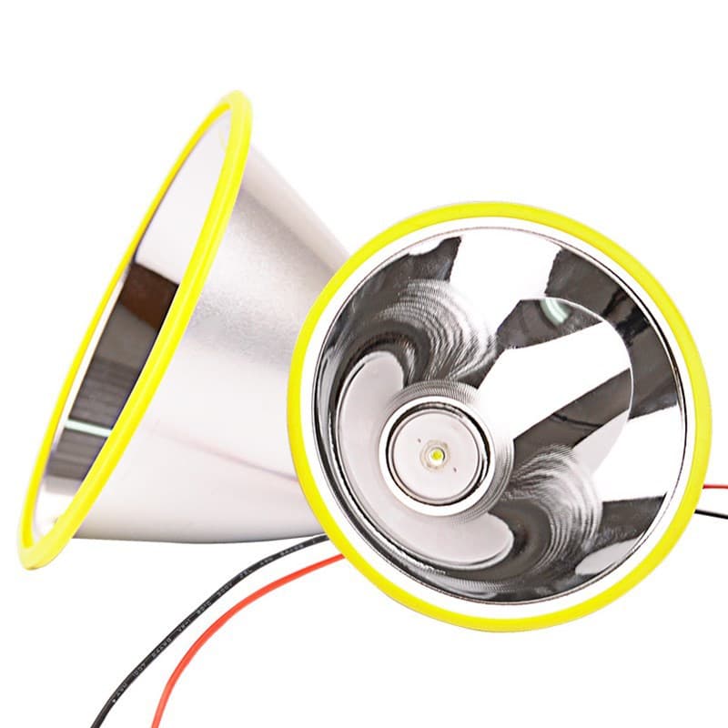 Reflective cup focusing type LED flashlight aluminum alloy lamp bowl, high-intensity long-range yellow light headlamp head, blue light lamp cup