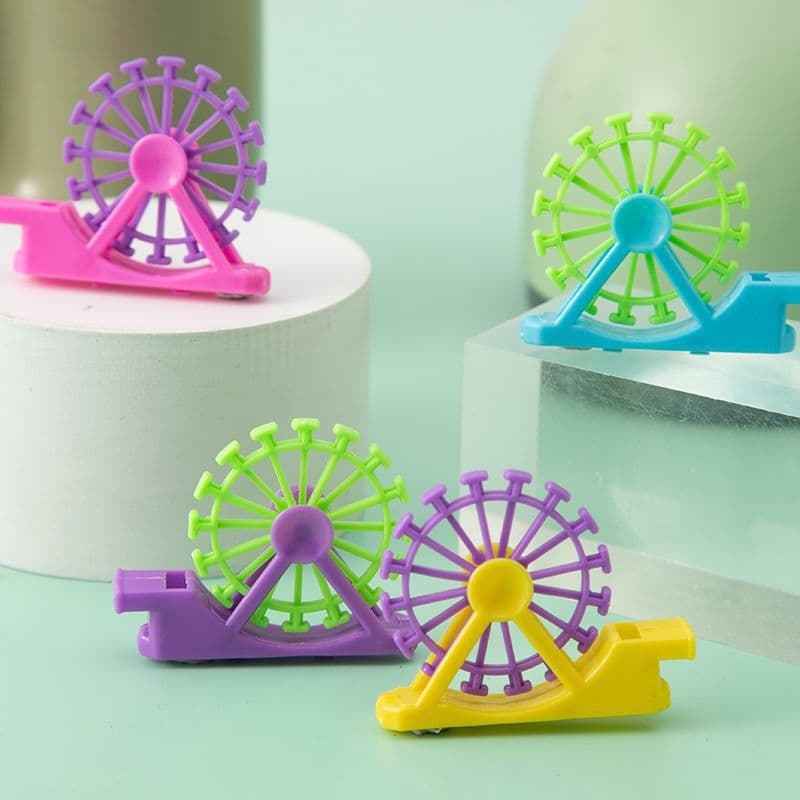 ✅ New cartoon toy Ferris wheel design whistle, innovative plastic blow whistle for children's entertainment toys wholesale