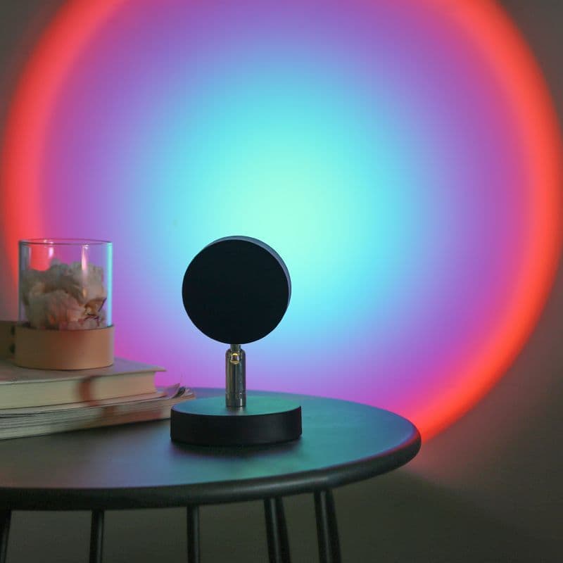 Sunset Lamp, Internet Celebrity Photo Light, Sunset Atmosphere Night Light, Creative Floor Lamp for Living Room Bedroom, Glass Table Lamp