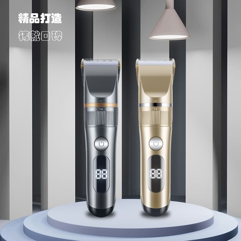 Cross-Border Digital Waterproof Hair Clipper, Electric Hair Trimmer for Whole Family Home Use, Smart Electric Clipper