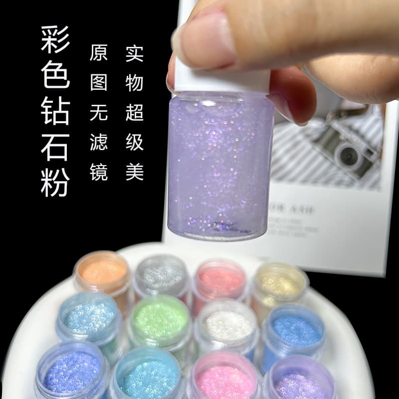 Cross-border exclusive color diamond powder, diamond glitter mica flakes, pearl powder, brocade foil powder, epoxy resin glitter