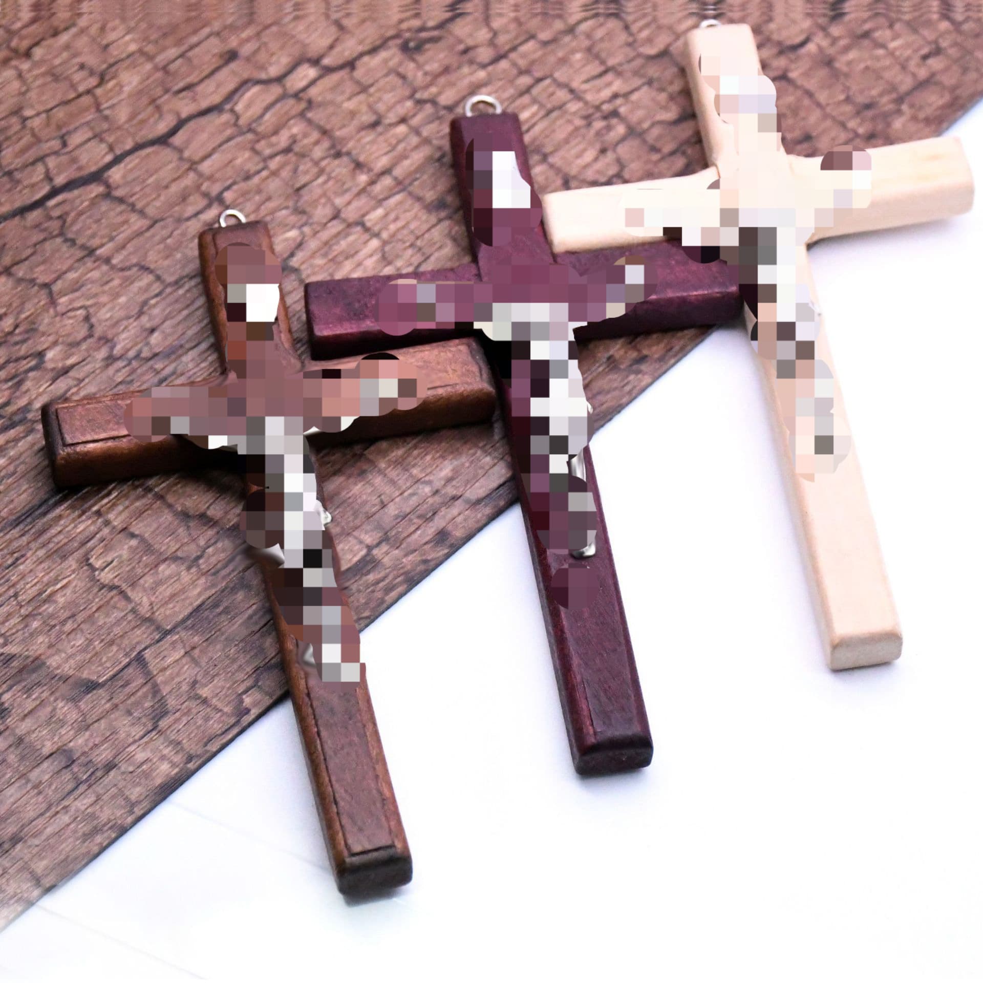 Cross-border Solid Wood Cross Ornament Wooden Handheld Pendant Home Decoration Gift Easter Church Accessory
