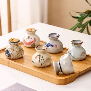 Japanese-style Cute Ceramic Toothpick Holder, Simple and Convenient Cotton Swab Storage Box, Unique Table Decoration for Home