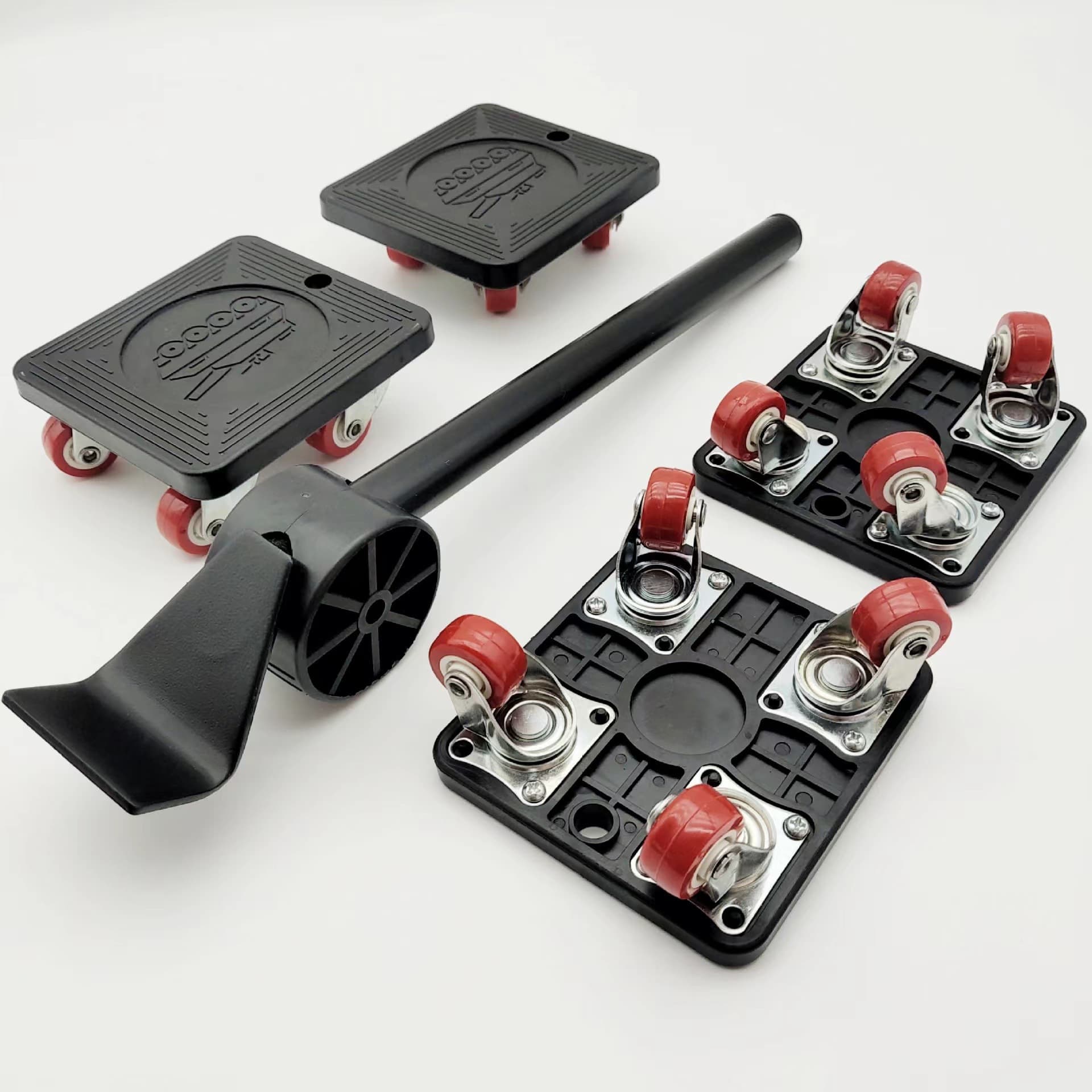 In-stock 5-piece caster set, plastic portable moving aids, heavy object movers, omnidirectional wheeled relocation tools.