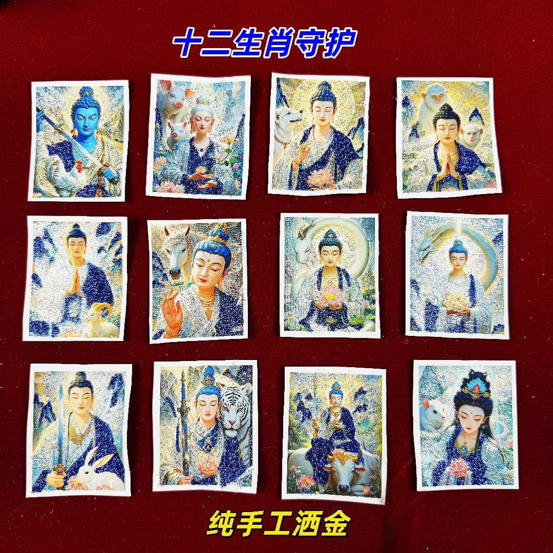 New Twelve Zodiac Guardian Handmade Thangka Painting Core Small Animal Pendant for Men and Women to Wear Close to the Body