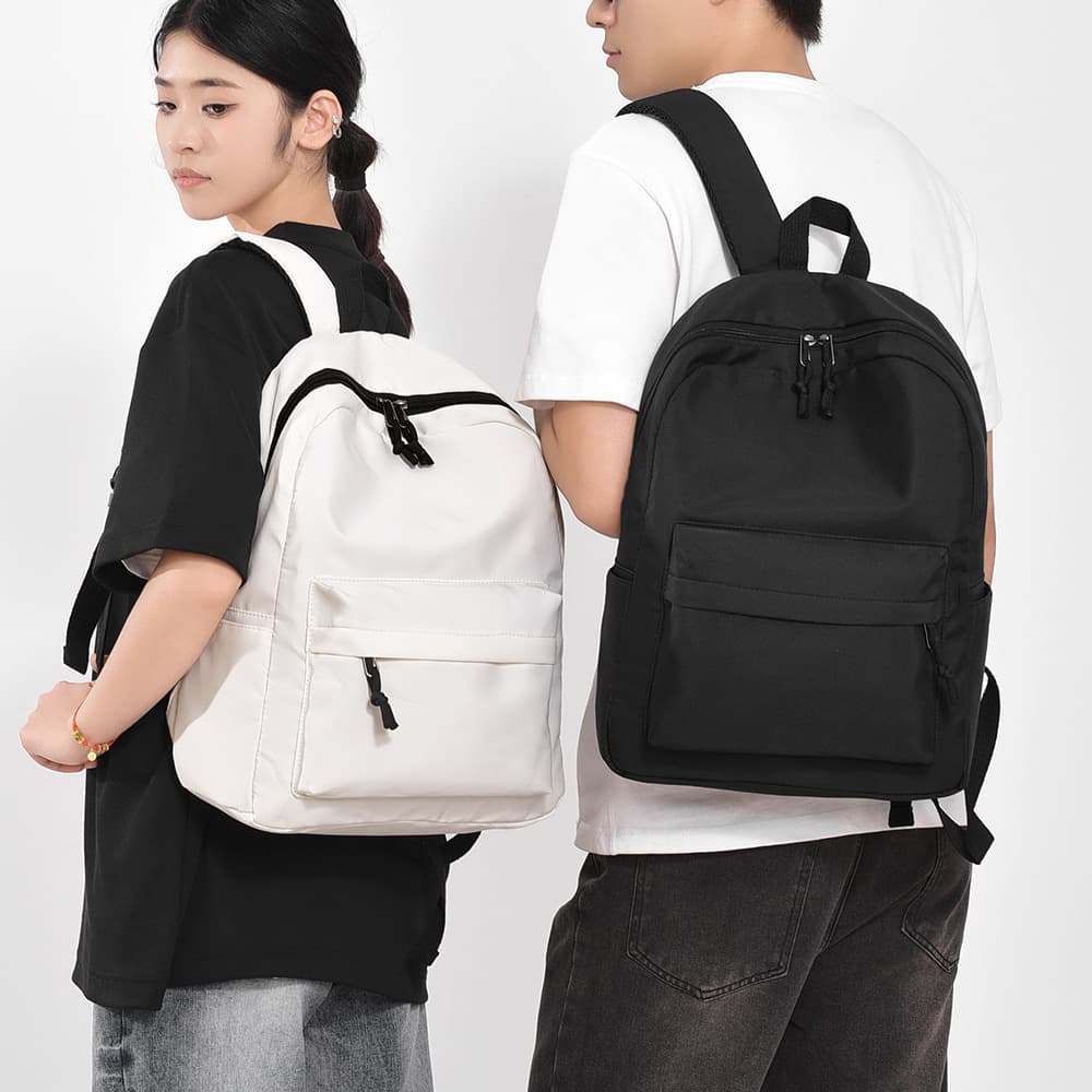 Fashionable large-capacity backpack, lightweight and versatile backpack, simple solid color school bag, cross-border popular backpack, student bag
