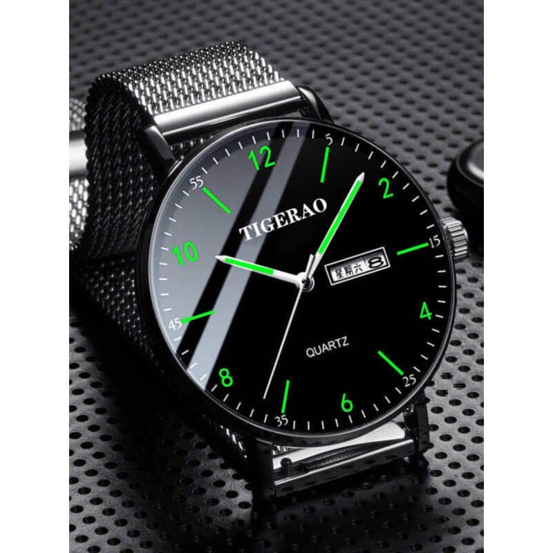 Swiss Automatic Mechanical Watch for Men, Student Fashion with Dual Calendar, Waterproof and Luminous