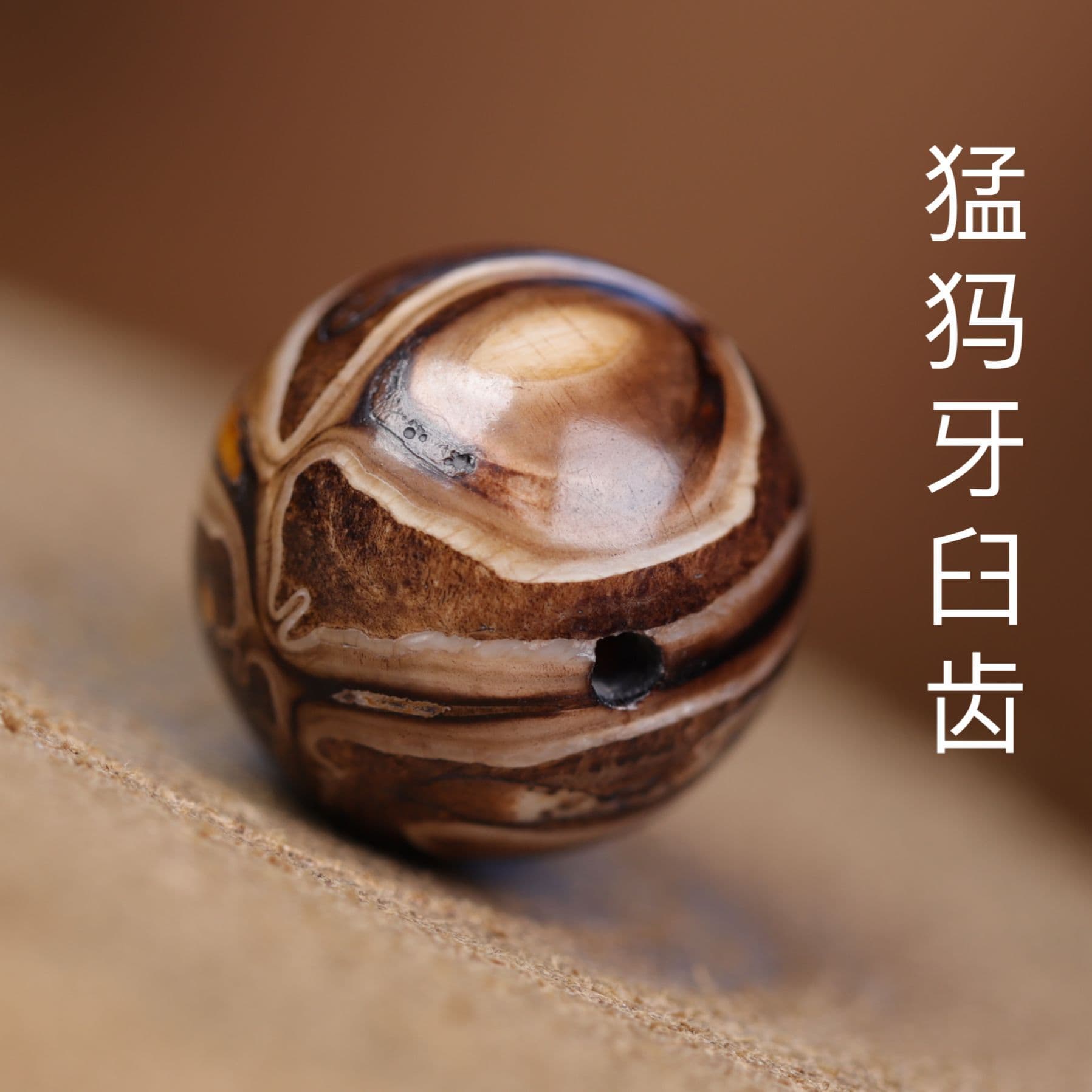 Natural Mammoth Molar Multi-Treasure Single Bead, Hetian Bead, Ice Age Mammoth Tooth Single Bead