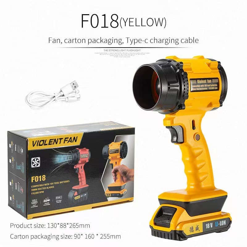 High-Power Brushless Motor Turbo Fan, Handheld Cordless Outdoor Blower for Car and Heavy-Duty Use