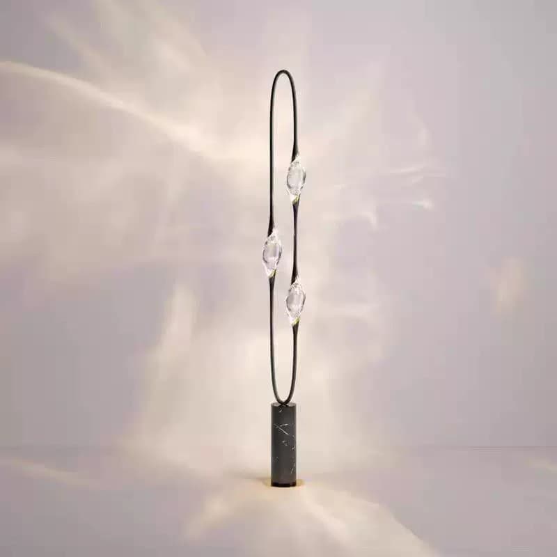 Milan Designer Creative Crystal Floor Lamp Bedside Lamp Post-Modern Living Room Atmosphere Art Marble Floor Lamp