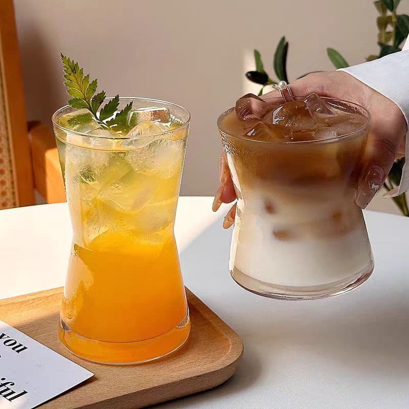 Modern Minimalist Glass Juice Cup Soda Water Lemon Cup American Style Coffee Cup Cocktail Cup High Temperature Resistant Home Use