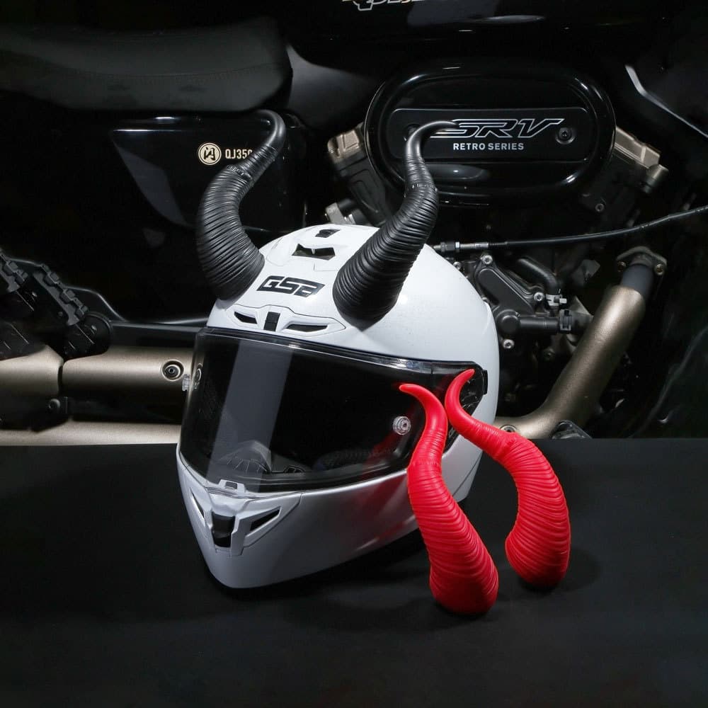 Motorcycle Helmet Devil Horn Decoration Red Black Detachable Horns Custom Cool Trendy Accessories