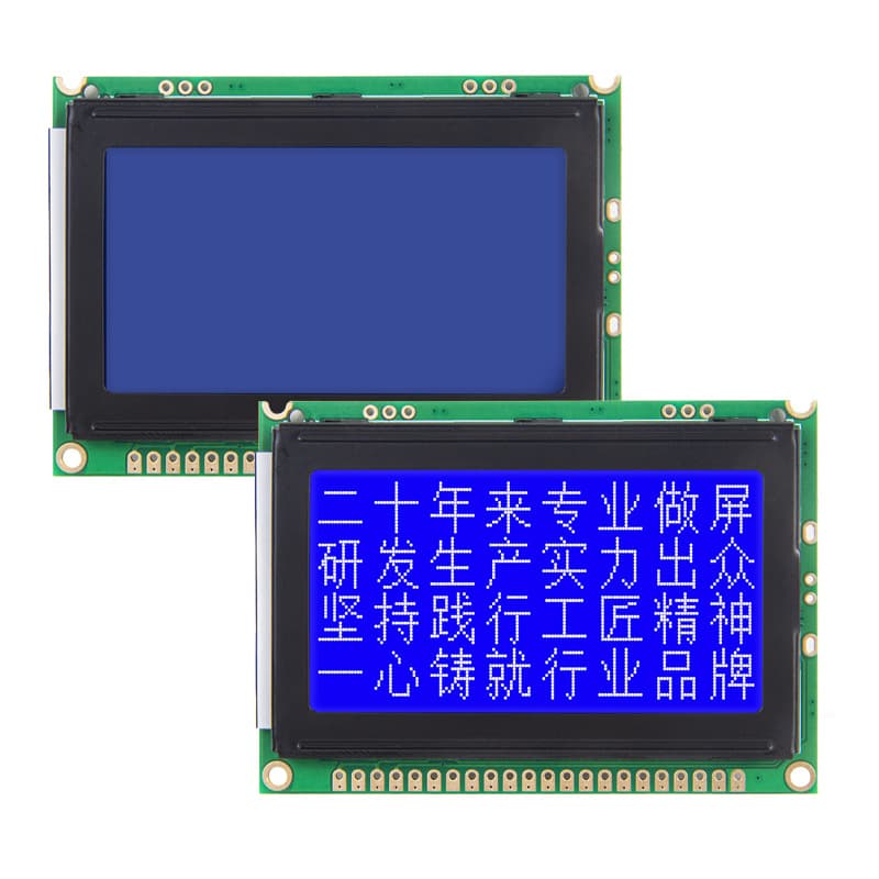 Factory Direct 2.4-inch Display with Font Library Blue Backlight LCD Screen Serial Parallel Interface 12864 Dot Matrix LCD