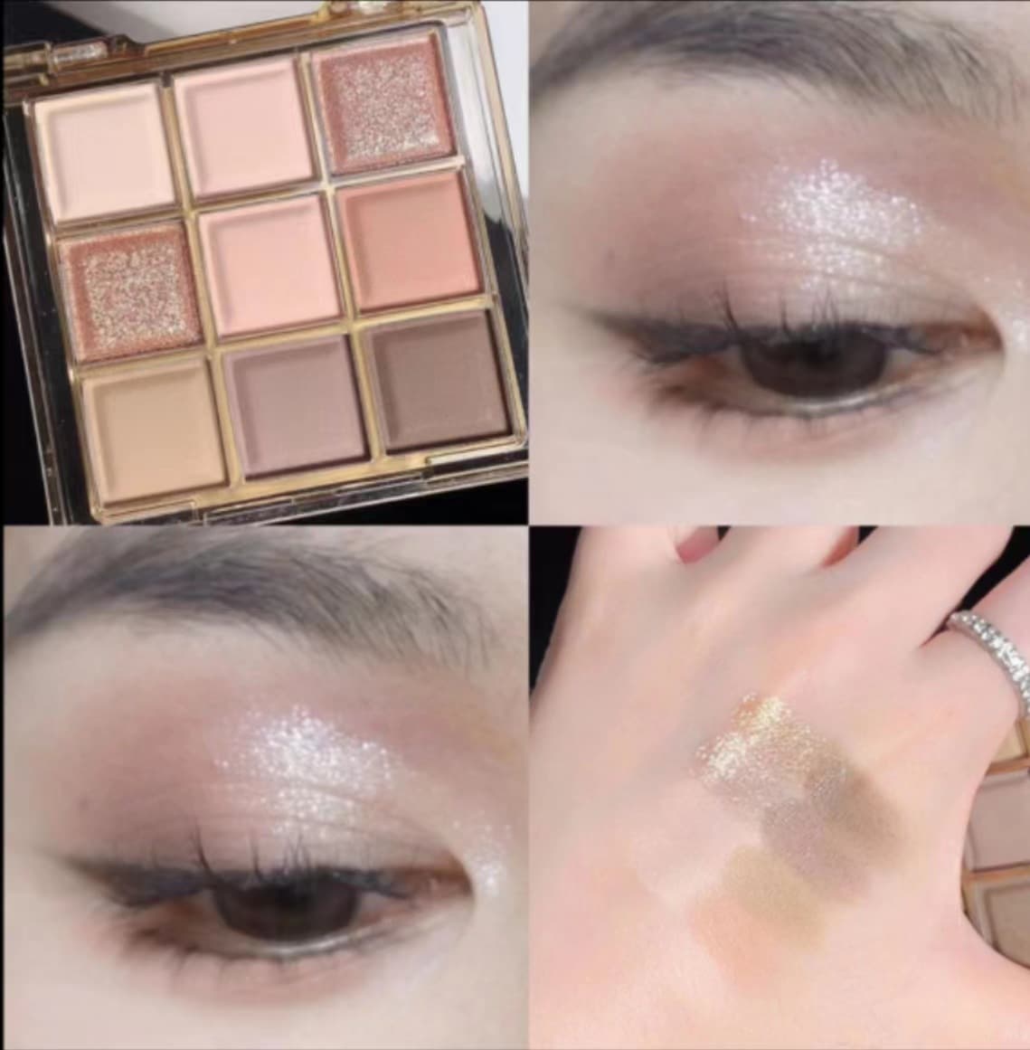 DIKALU Acrylic Eyeshadow Palette Transparent 9-Color Eyeshadow with Shimmer and Matte, TikTok Same Style Earth Tone Eyeshadow
