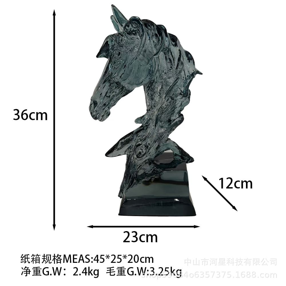 Horse Head Ornament Craft for Living Room Wine Cabinet TV Cabinet Entryway Foyer Light Luxury Soft Decor High-End Decoration