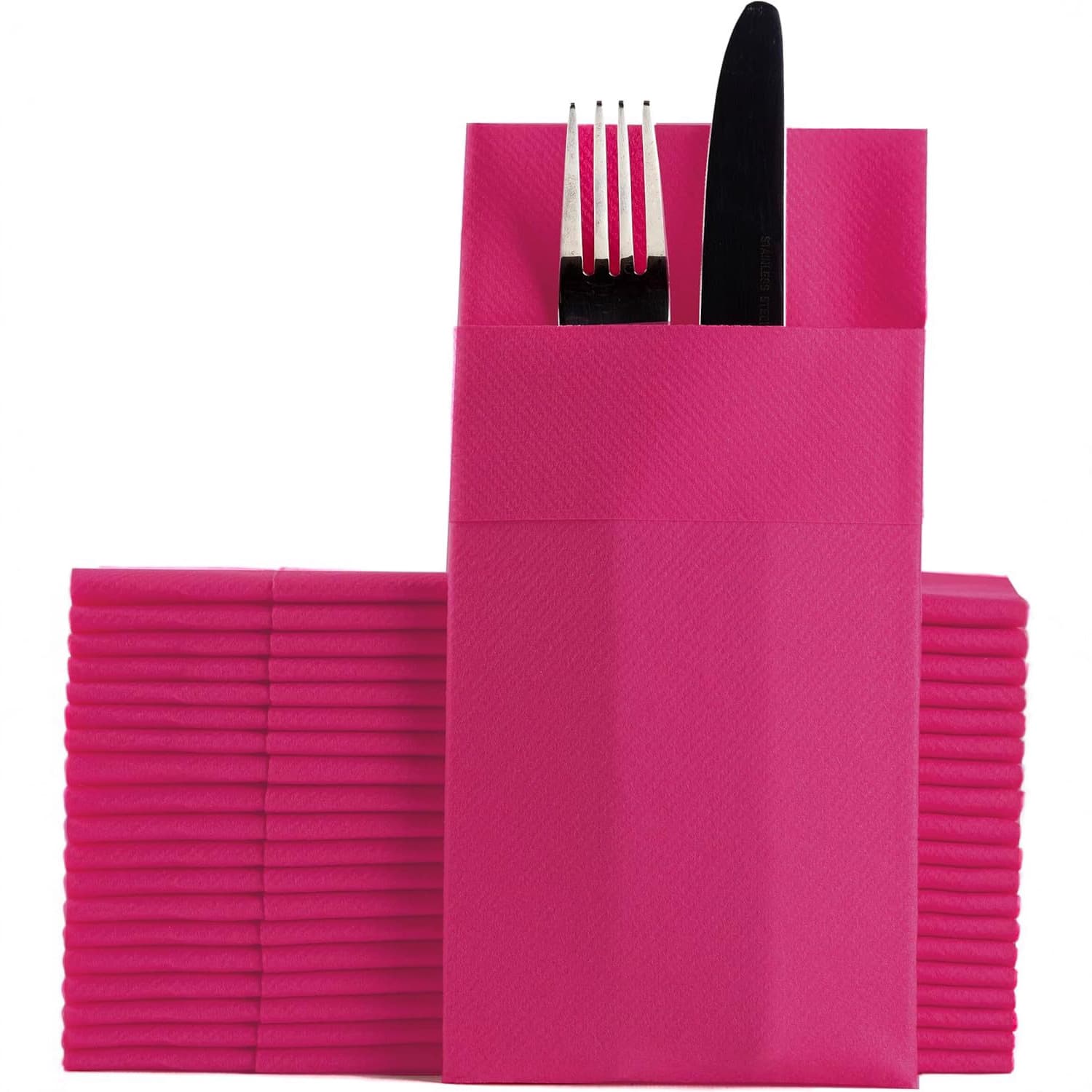 Amazon Hot Selling Factory Supply Western Restaurant Hotel 4040 Knife and Fork Wrapped Single Layer Thickened Printed Lint-Free Paper Napkin