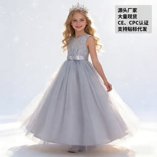 Baihui Children's Dress Princess Gown Long Style for Middle and Older Kids Halloween Princess Dress Drop Shipping