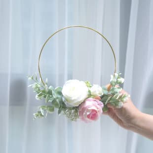298 Bow Rose Wreath Creative Bridesmaid Bouquet Wedding Bouquet European Home Wall Hanging Metal Wreath