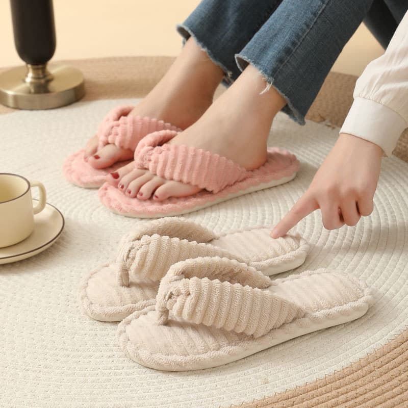 Cross-Border New Corduroy Cotton Slippers Autumn Winter Household Wholesale Indoor Home Slide Slippers Women