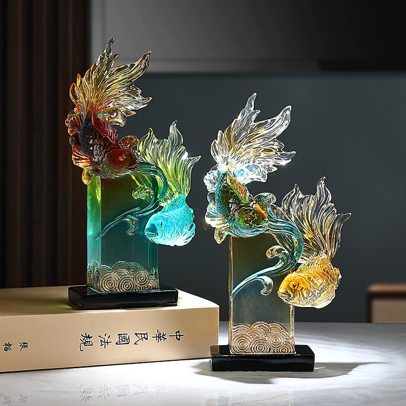 Yearly Abundance Auspicious Fish Decor for Living Room Wine Cabinet TV Cabinet Koi Home Decoration Housewarming Gift