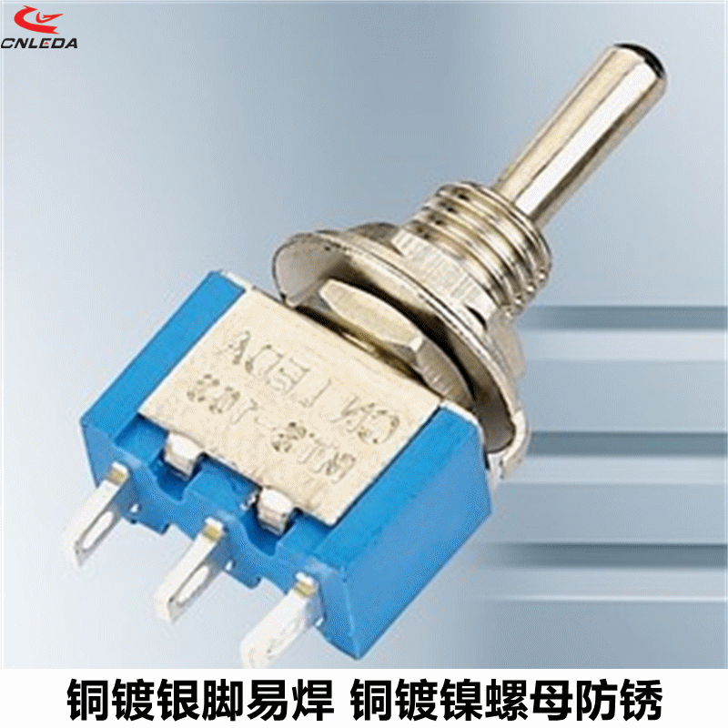 CNLEDA MTS-102 blue three-pin two-position 6MM rocker switch toggle switch
