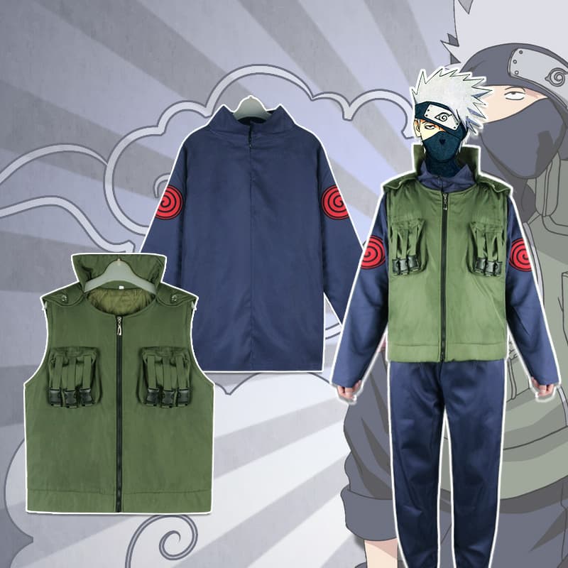 Naruto Cosplay Kakashi Military Outfit Jonin Asuma Anime Character Costume Cosplay Set