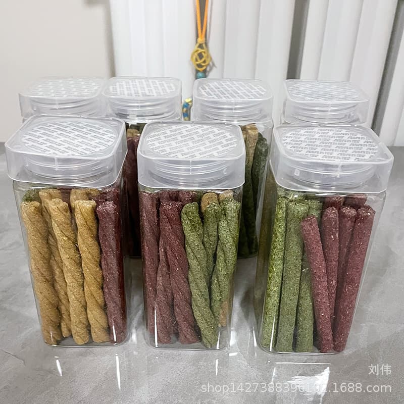 Pet Hemp Hay Stick Rabbit Chew Chinchilla Alfalfa Timothy Oat Hay Beet Flavor Guinea Pig Pasture Stick Snack
