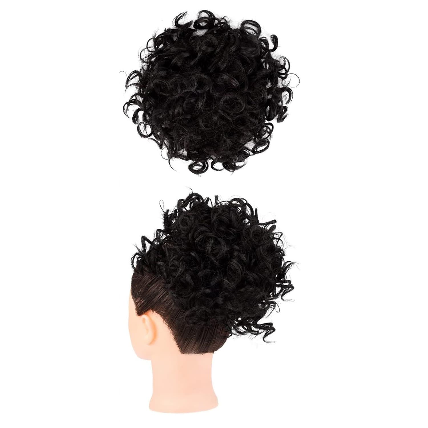Women's Drawstring Messy Small Curl Hair Bun for Amazon Cross-Border Sales, Fluffy Elastic Net Pull-String Curly Hair Bun
