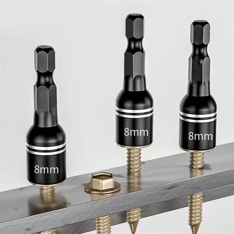 Hex Socket Strong Magnetic Impact Socket Bit Electric Drill Socket Extended 8X42mm Self-Tapping Screw Socket