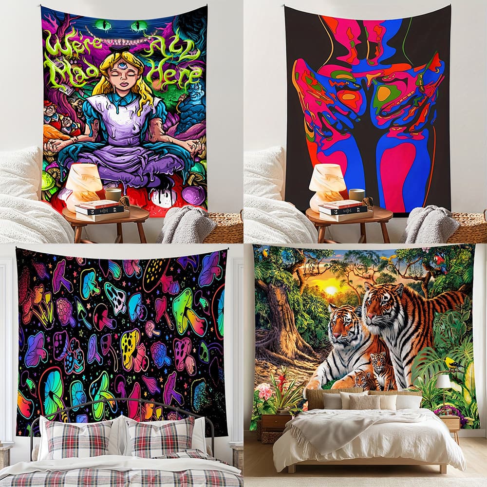 Tapestry Amazon Tarot Tapestry Ins Tapestry Psychedelic Wall Hanging Background Cloth Bed Head Cloth Hanging Cloth Tapestry Wholesale