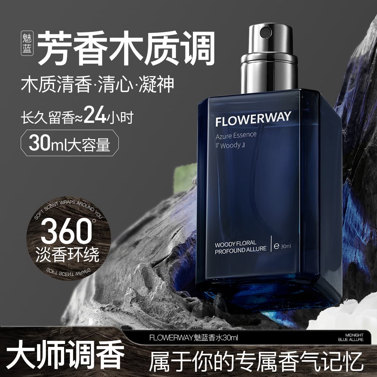 Flowerway Blue Perfume Men's Fresh, Natural, Long-Lasting Fragrance Light Cologne
