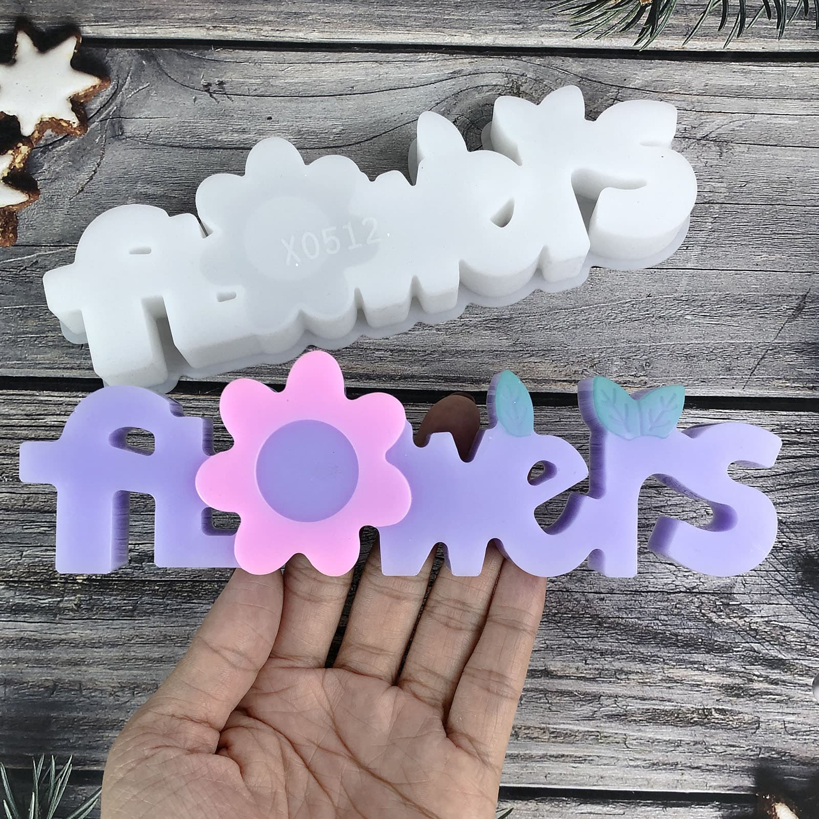 X0512 Flower Ornament Decoration Mold, DIY Silicone Mold for Ornaments