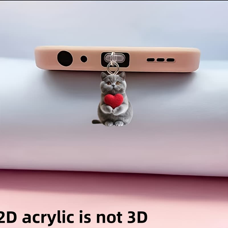 Cross-border Hot Selling: A Little Cat 2D Phone Charging Port Dust Plug/Decorative Pendant/Compatible with iPhone